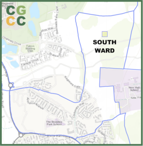 Chelmsford Garden Community Ward Map showing South Ward